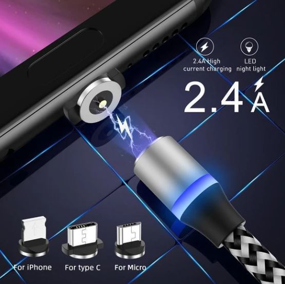 Phone Charging Magnetic LED USB Cable